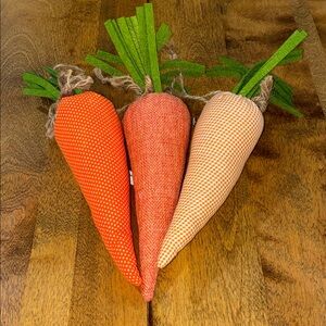 🔥Set of 3 Fabric Carrots - Orange Decorative Accents
